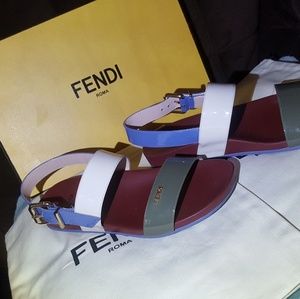 Fendi Colorblock Double Band Sandal